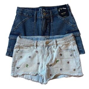Art Class Jean Shorts Girls L 10 / 12 Mid rise Cutoff and Cargo High rise NWT